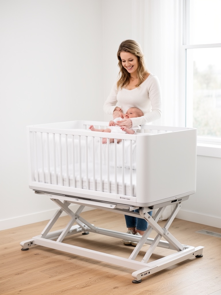 SafeDream adaptive baby crib – ergonomic height adjustment